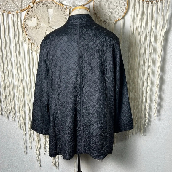 Eileen Fisher Women Gray Tussah Silk Jacket 1X - Picture 3 of 11